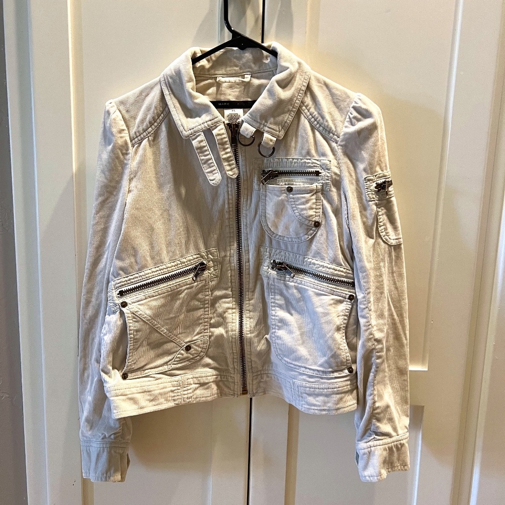 Vintage Marc by Marc Jacobs Corduroy Bomber Jacket, Cream, Size XS